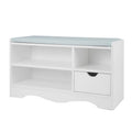 Sarantino Shoe Rack Cabinet Organiser Grey Cushion Stool Bench - 80 X 30 X 45 - White V240-CBT-80-30-45-WHGY