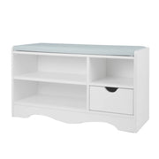 Sarantino Shoe Rack Cabinet Organiser Grey Cushion Stool Bench - 80 X 30 X 45 - White V240-CBT-80-30-45-WHGY