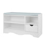 Sarantino Shoe Rack Cabinet Organiser Grey Cushion Stool Bench - 80 X 30 X 45 - White V240-CBT-80-30-45-WHGY