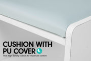 Sarantino Shoe Rack Cabinet Organiser Grey Cushion Stool Bench - 80 X 30 X 45 - White V240-CBT-80-30-45-WHGY