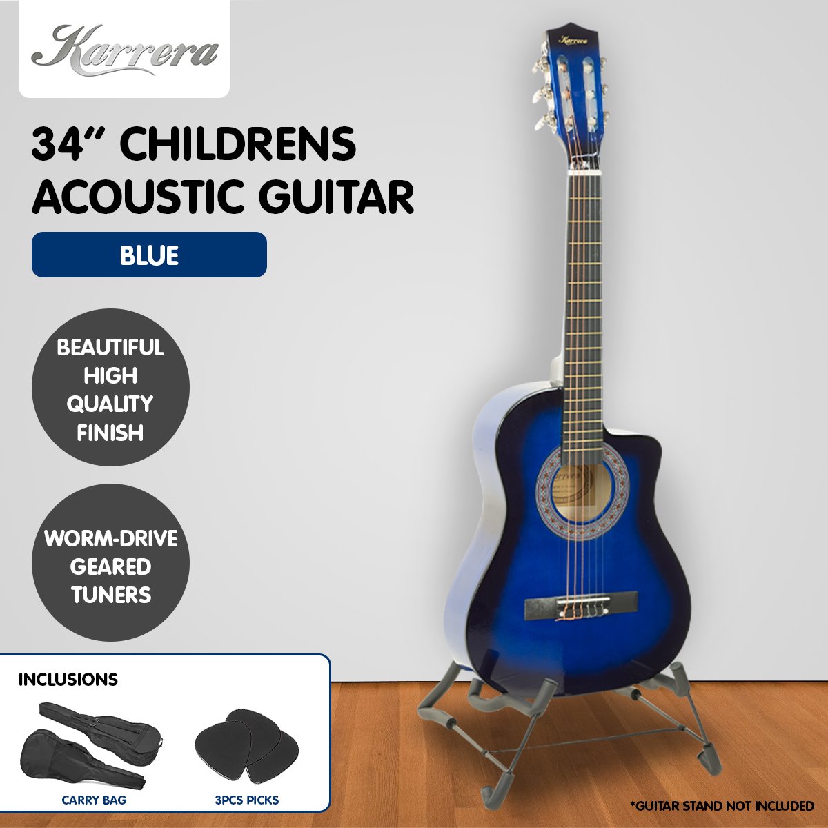 Karrera Childrens Acoustic Guitar Kids - Blue V240-CC34-BU