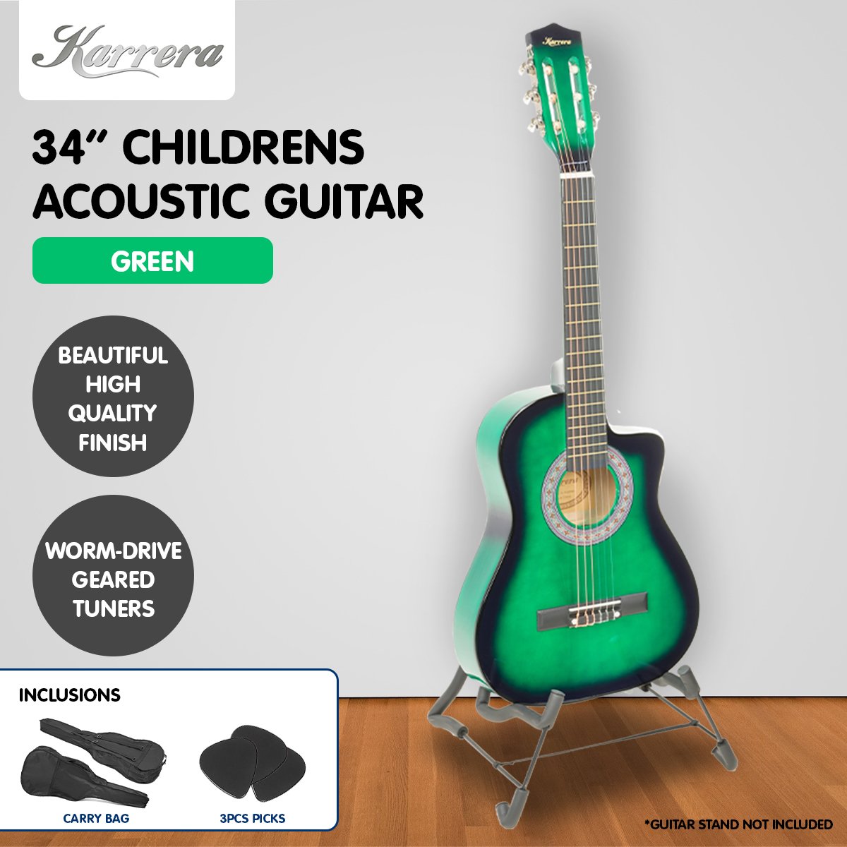 Karrera Childrens Acoustic Guitar Kids - Green V240-CC34-GN