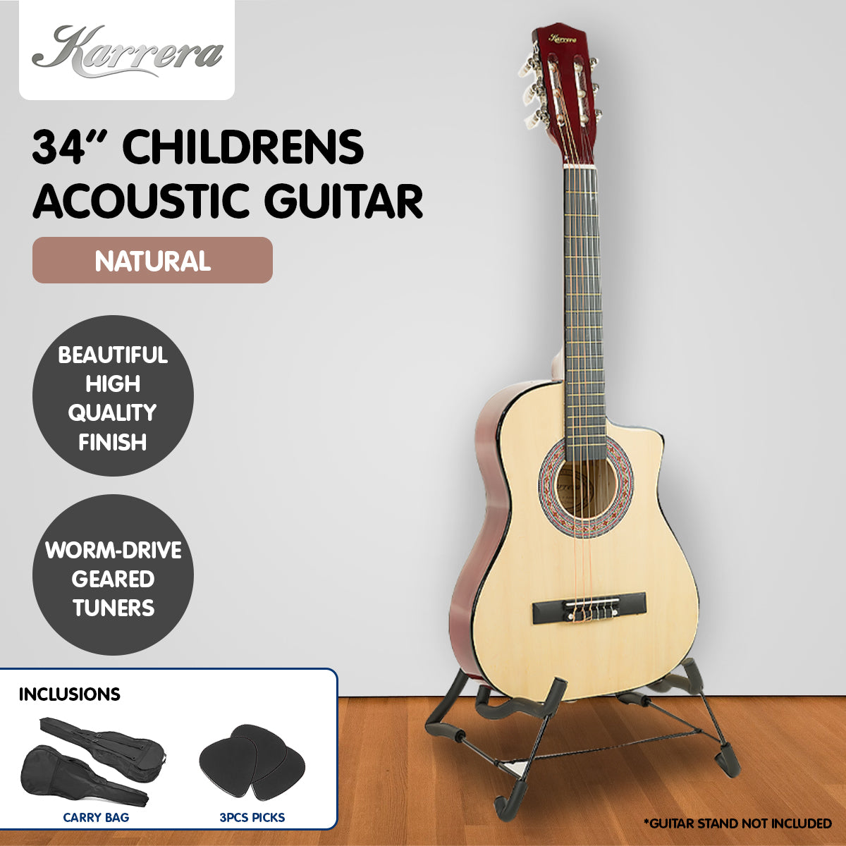 Karrera Childrens Acoustic Guitar Kids - Natural V240-CC34-NAT
