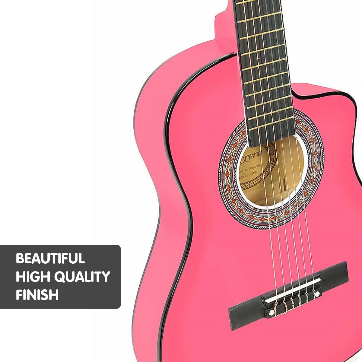 Karrera Childrens Acoustic Guitar Kids - Pink V240-CC34-PK