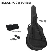 Karrera 38in Acoustic Guitar Steel Strings Carry Bag Shoulder Strap Sun Burst V240-CC38-3TS