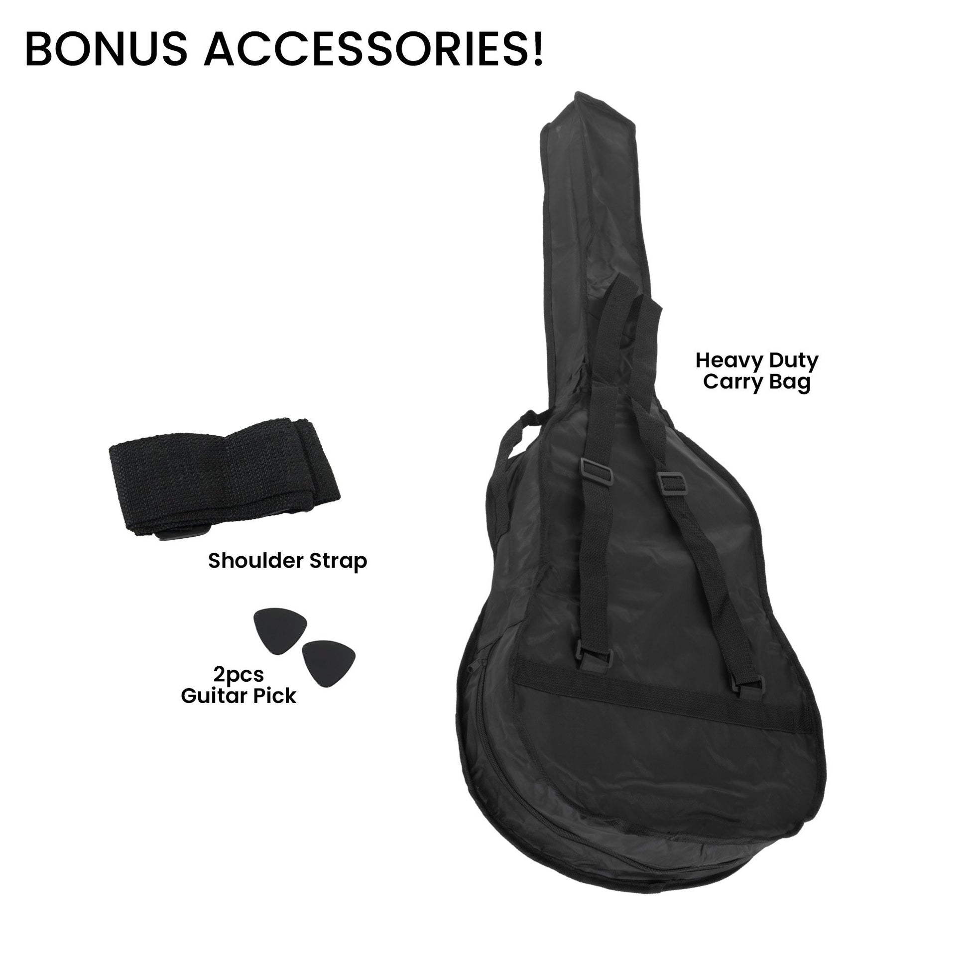 Karrera 38in Acoustic Guitar Steel Strings Carry Bag Shoulder Strap Sun Burst V240-CC38-3TS