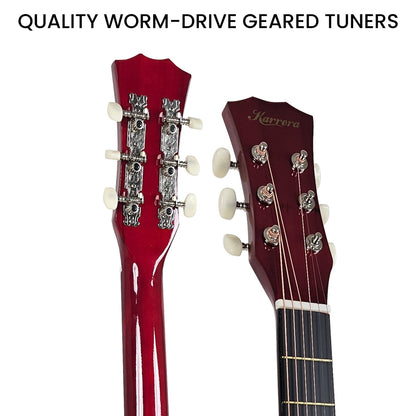 Karrera 38in Acoustic Guitar Steel Strings Carry Bag Shoulder Strap Sun Burst V240-CC38-3TS