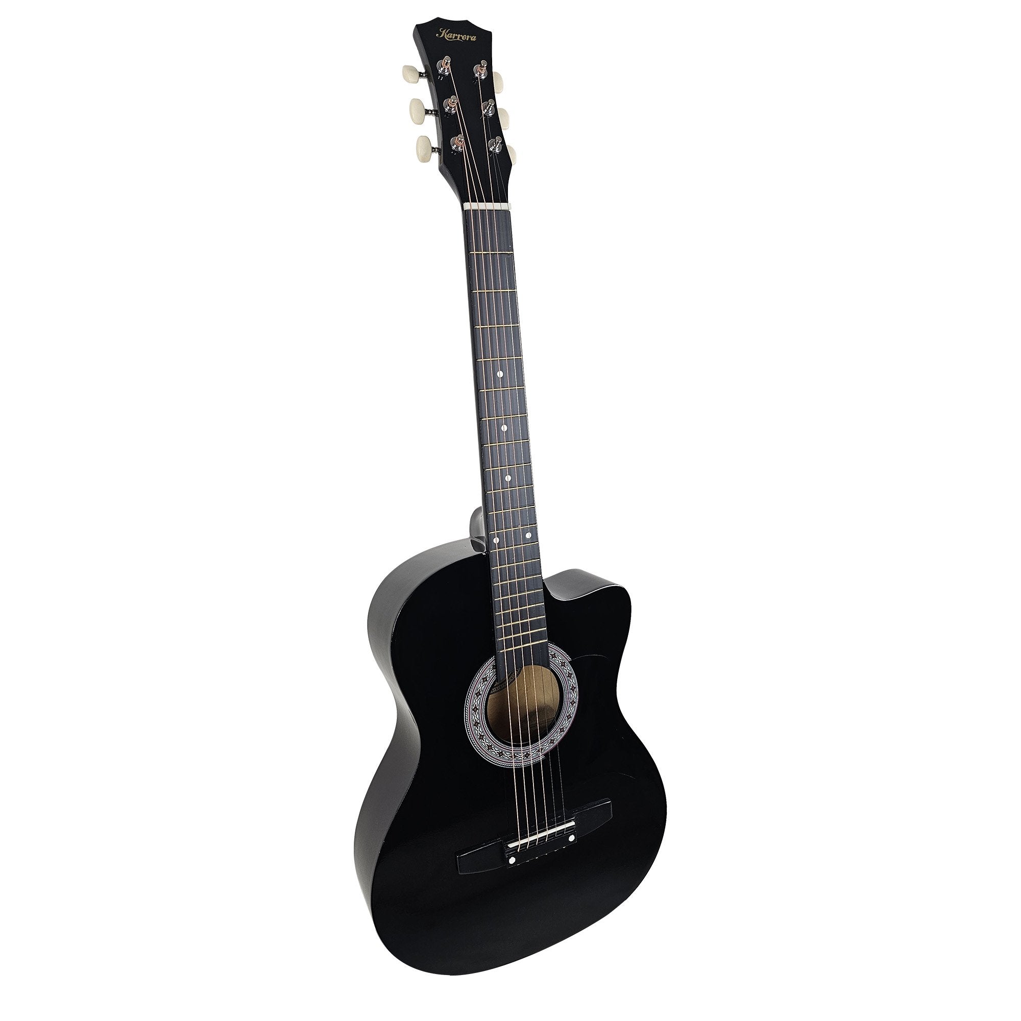 Karrera 38in Cutaway Acoustic Guitar with guitar bag - Black V240-CC38-BK
