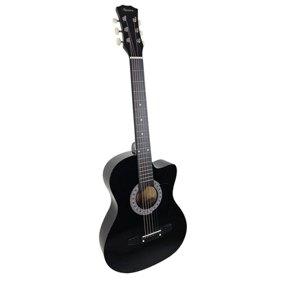 Karrera 38in Cutaway Acoustic Guitar with guitar bag - Black V240-CC38-BK