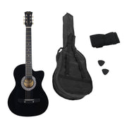 Karrera 38in Cutaway Acoustic Guitar with guitar bag - Black V240-CC38-BK
