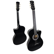 Karrera 38in Cutaway Acoustic Guitar with guitar bag - Black V240-CC38-BK