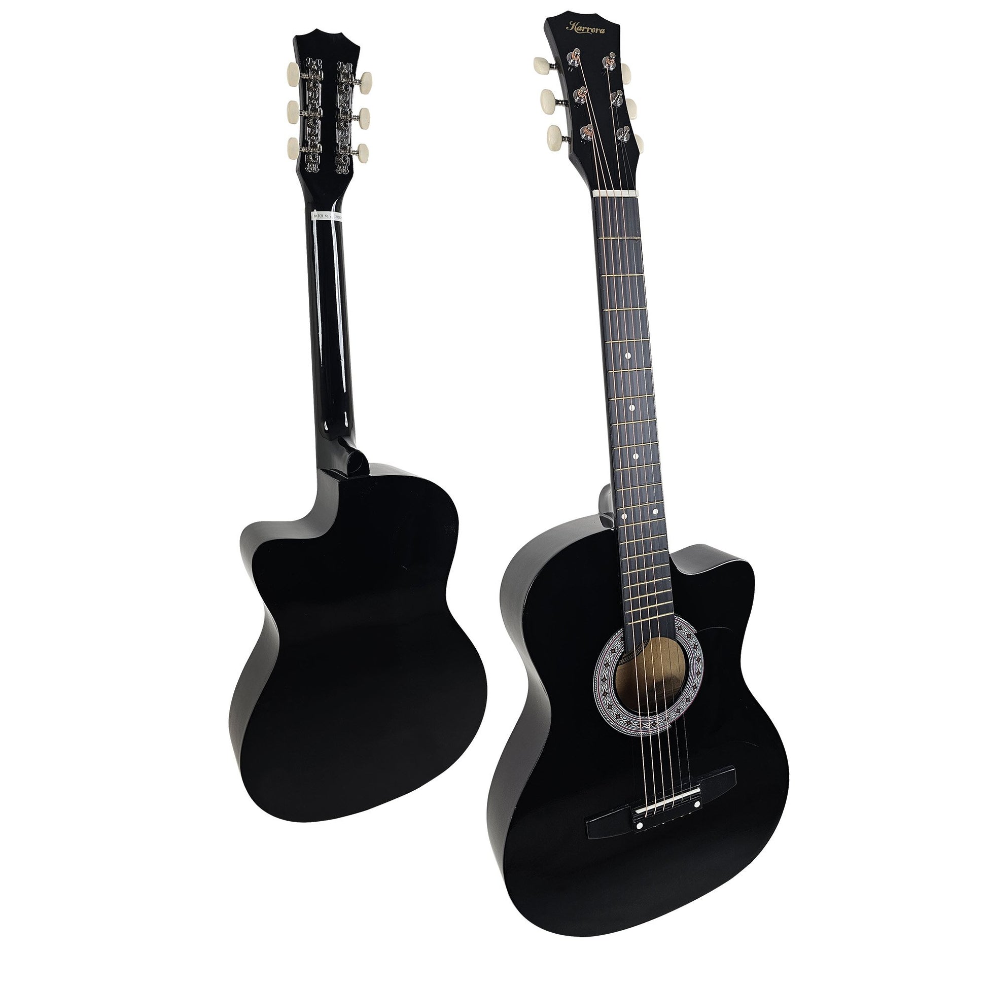 Karrera 38in Cutaway Acoustic Guitar with guitar bag - Black V240-CC38-BK