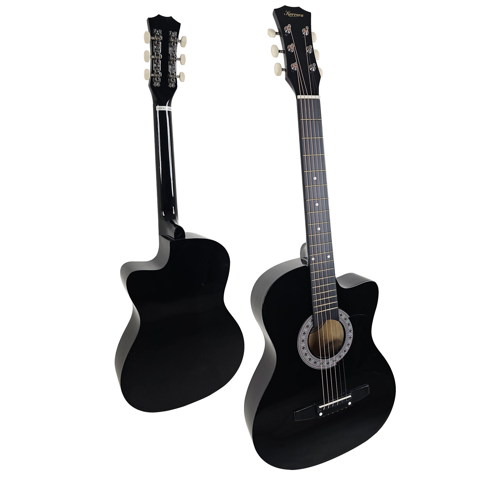 Karrera 38in Cutaway Acoustic Guitar with guitar bag - Black V240-CC38-BK