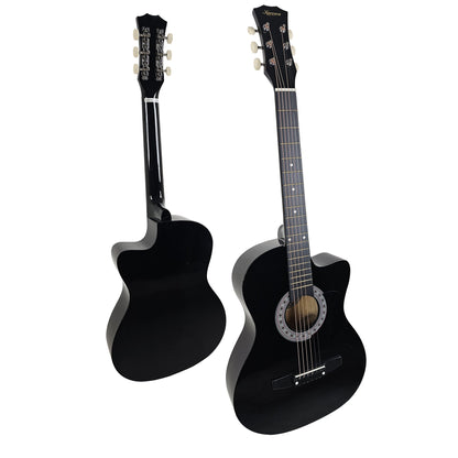Karrera 38in Cutaway Acoustic Guitar with guitar bag - Black V240-CC38-BK
