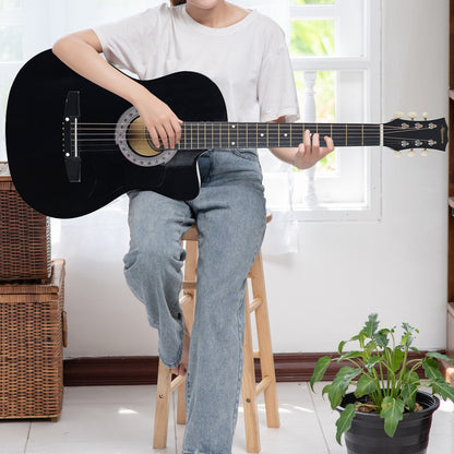 Karrera 38in Cutaway Acoustic Guitar with guitar bag - Black V240-CC38-BK