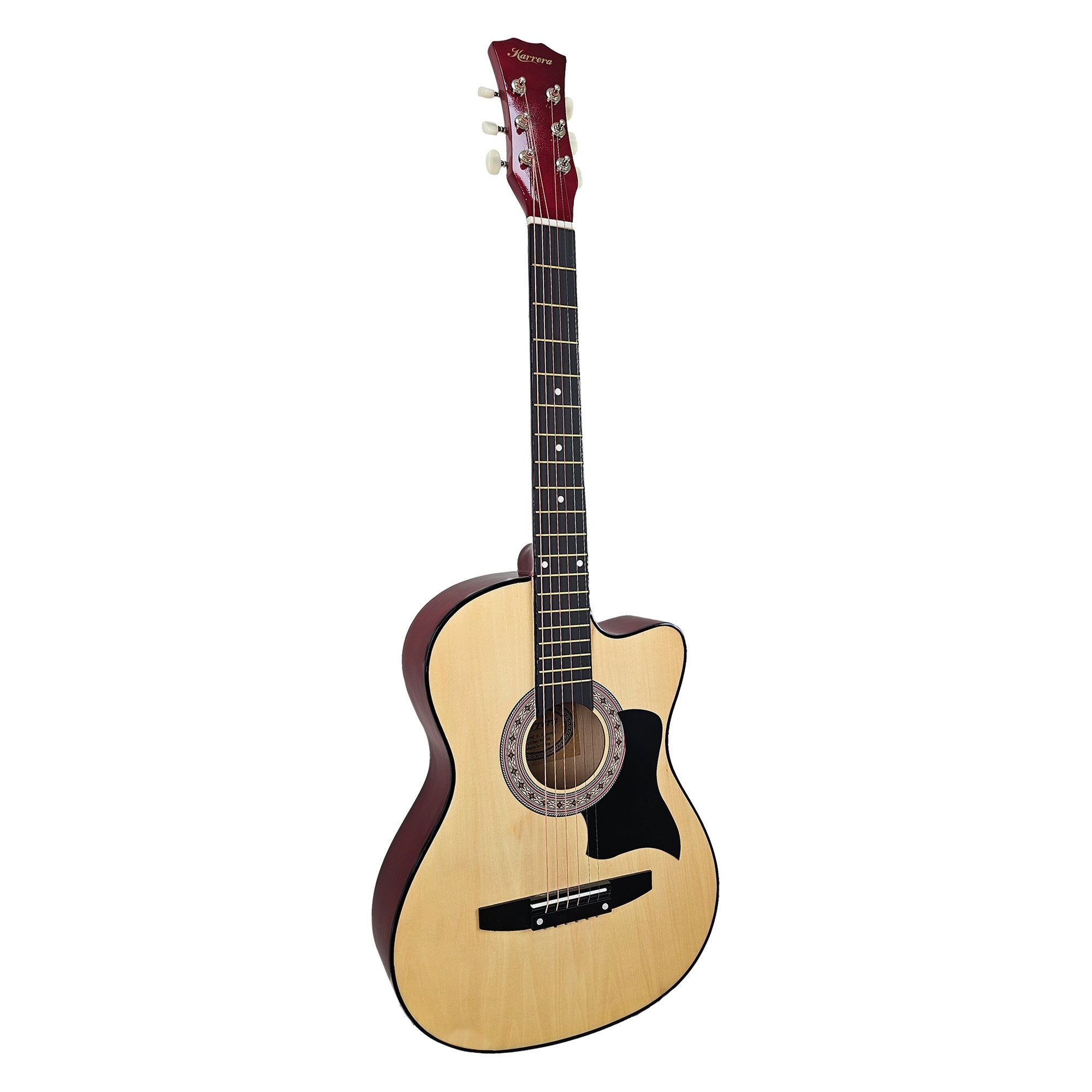 Karrera 38in Cutaway Acoustic Guitar with guitar bag - Natural V240-CC38-NAT