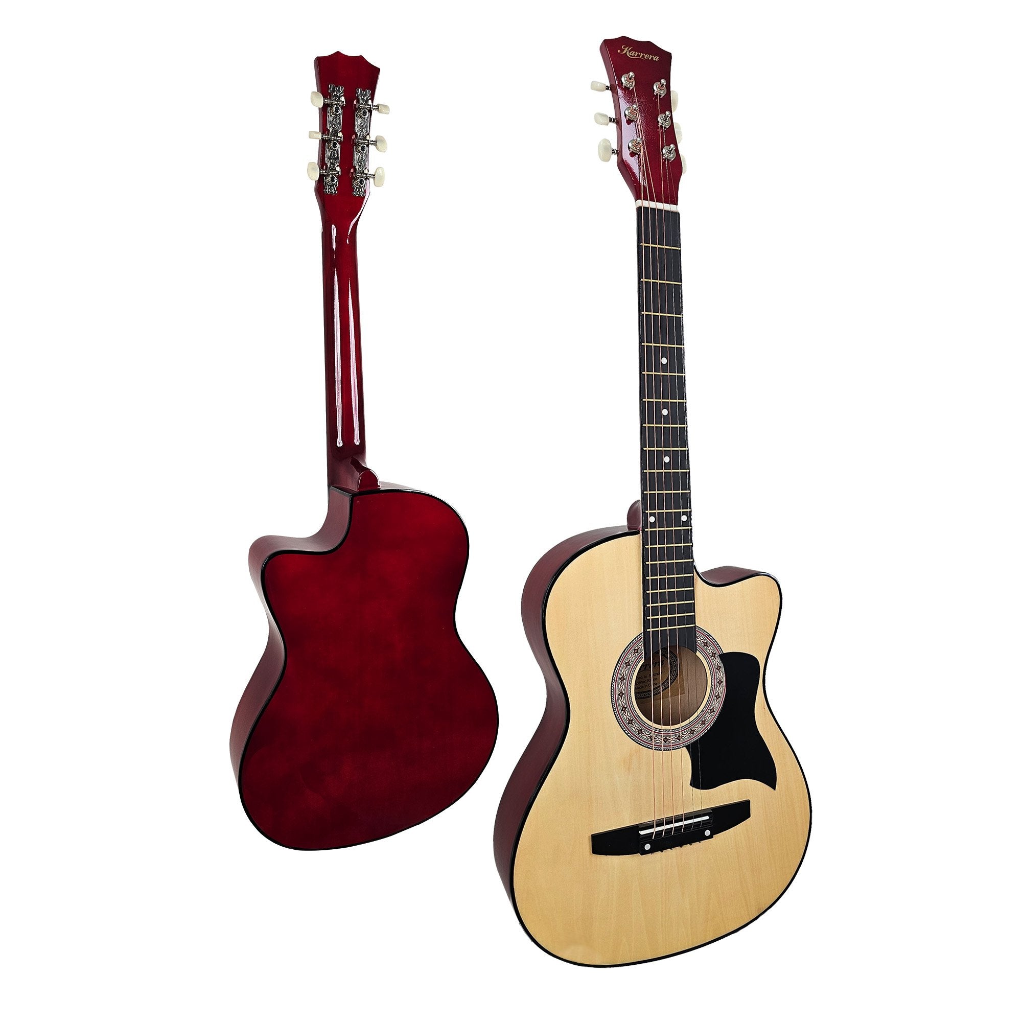 Karrera 38in Cutaway Acoustic Guitar with guitar bag - Natural V240-CC38-NAT