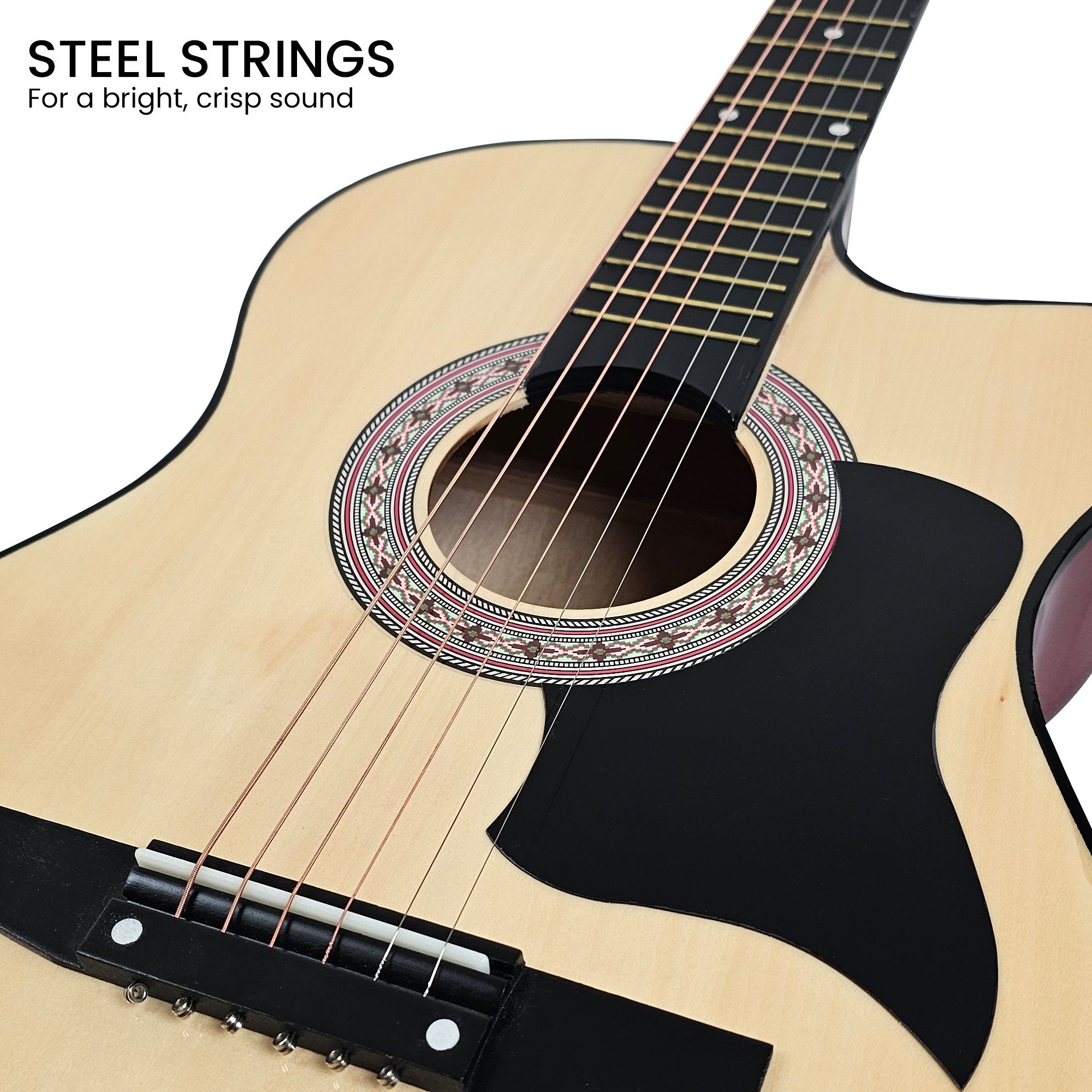 Karrera 38in Cutaway Acoustic Guitar with guitar bag - Natural V240-CC38-NAT