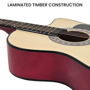 Karrera 38in Cutaway Acoustic Guitar with guitar bag - Natural V240-CC38-NAT