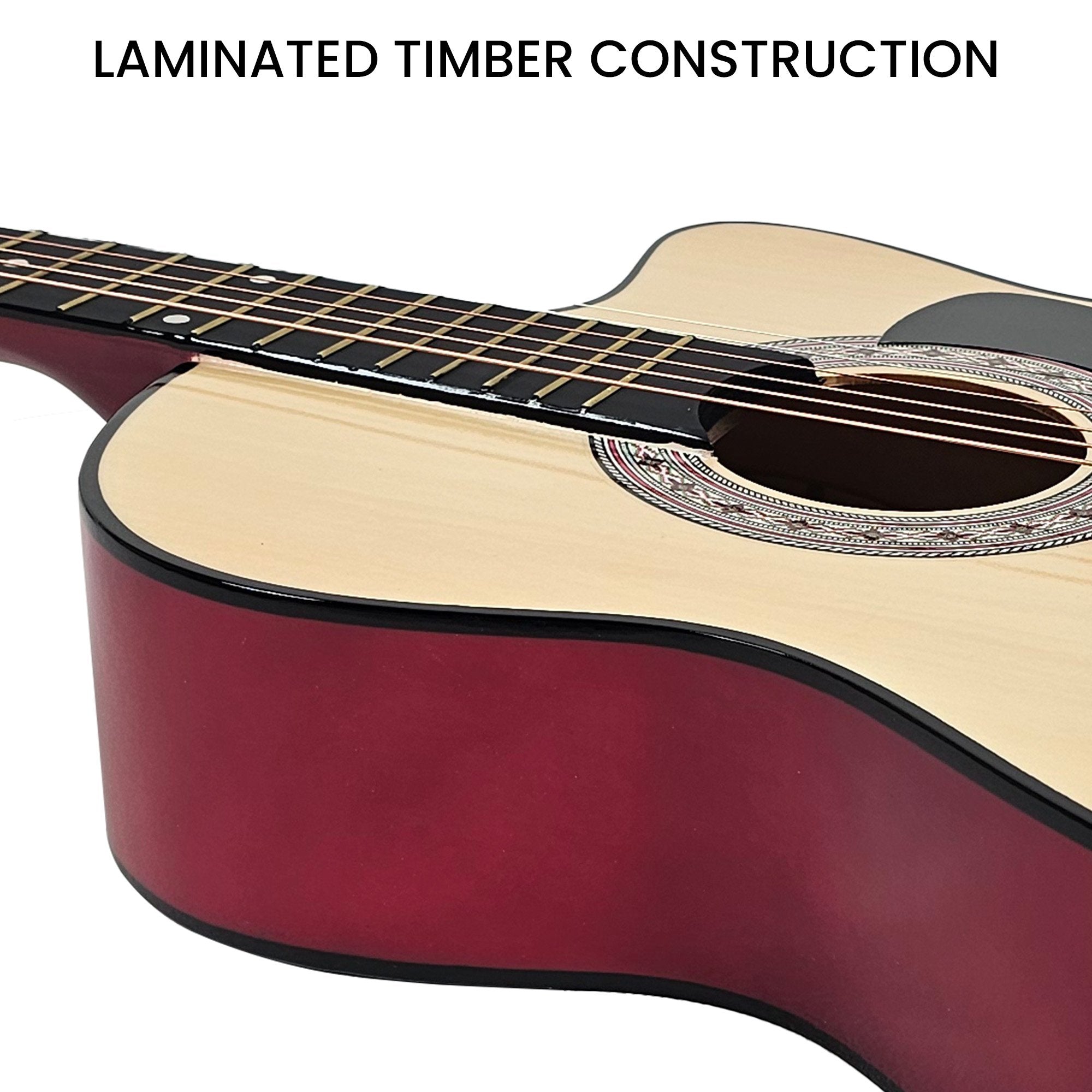 Karrera 38in Cutaway Acoustic Guitar with guitar bag - Natural V240-CC38-NAT