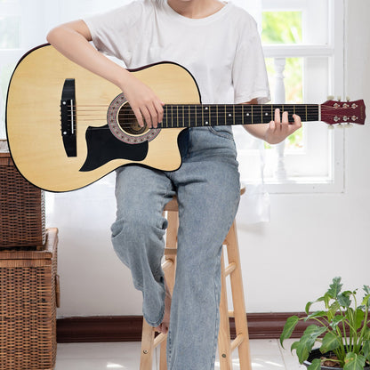 Karrera 38in Cutaway Acoustic Guitar with guitar bag - Natural V240-CC38-NAT