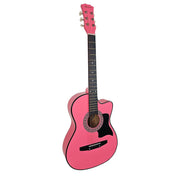 Karrera 38in Cutaway Acoustic Guitar with guitar bag - Pink V240-CC38-PK