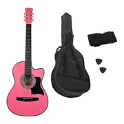 Karrera 38in Cutaway Acoustic Guitar with guitar bag - Pink V240-CC38-PK