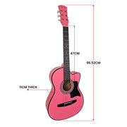 Karrera 38in Cutaway Acoustic Guitar with guitar bag - Pink V240-CC38-PK
