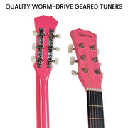 Karrera 38in Cutaway Acoustic Guitar with guitar bag - Pink V240-CC38-PK