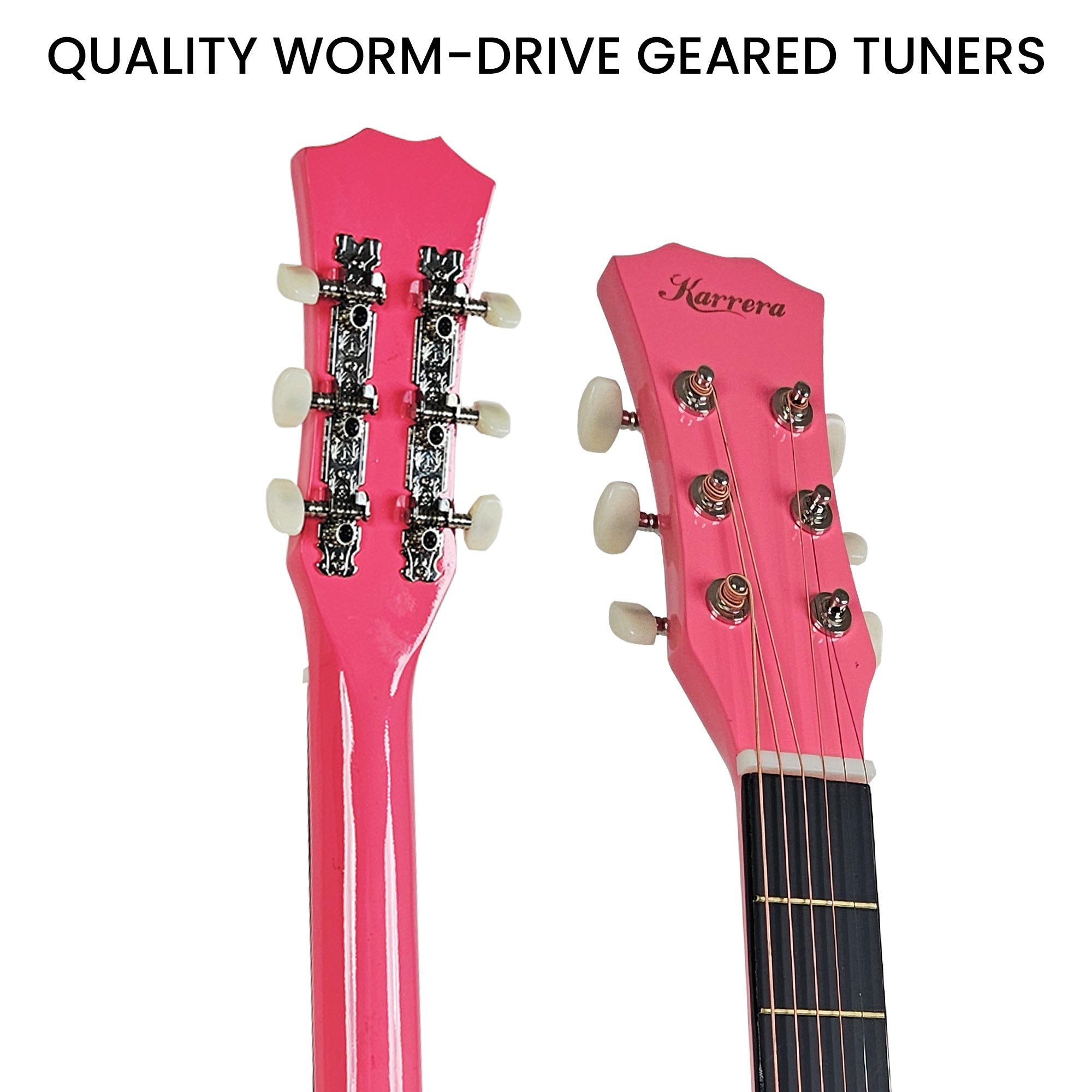 Karrera 38in Cutaway Acoustic Guitar with guitar bag - Pink V240-CC38-PK