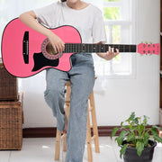 Karrera 38in Cutaway Acoustic Guitar with guitar bag - Pink V240-CC38-PK