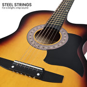 Karrera 38in Pro Cutaway Acoustic Guitar with Bag Strings - Sun Burst V240-CC38-PRO-3TS