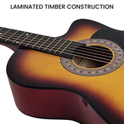 Karrera 38in Pro Cutaway Acoustic Guitar with Bag Strings - Sun Burst V240-CC38-PRO-3TS