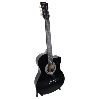 Karrera 38in Pro Cutaway Acoustic Guitar with Carry Bag - Black V240-CC38-PRO-BK
