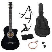 Karrera 38in Pro Cutaway Acoustic Guitar with Carry Bag - Black V240-CC38-PRO-BK