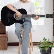 Karrera 38in Pro Cutaway Acoustic Guitar with Carry Bag - Black V240-CC38-PRO-BK