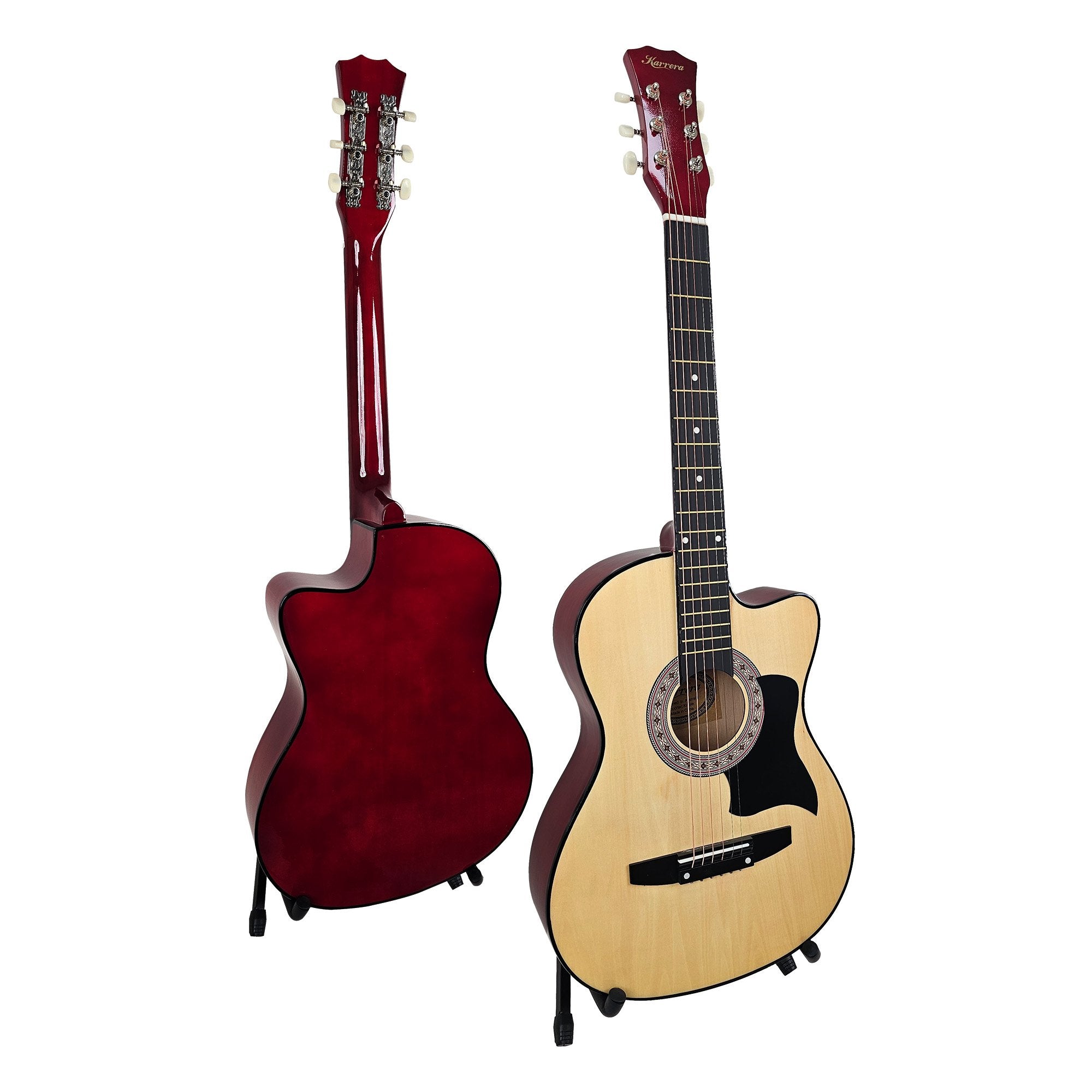 Karrera 38in Pro Cutaway Acoustic Guitar with guitar bag - Natural V240-CC38-PRO-NAT