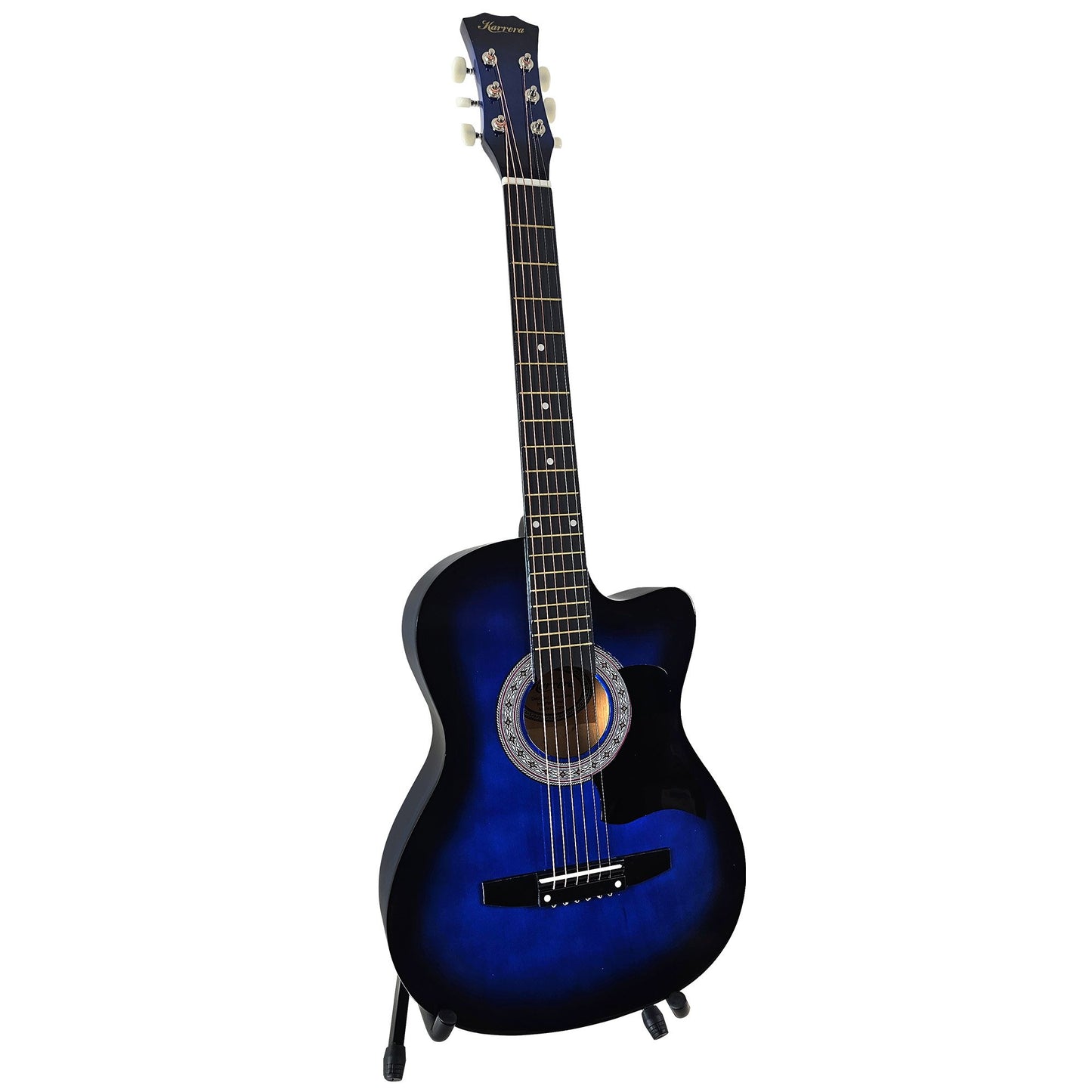 Karrera 38in Pro Cutaway Acoustic Guitar with Bag Strings - Blue Burst V240-CC38-PRO-SBU