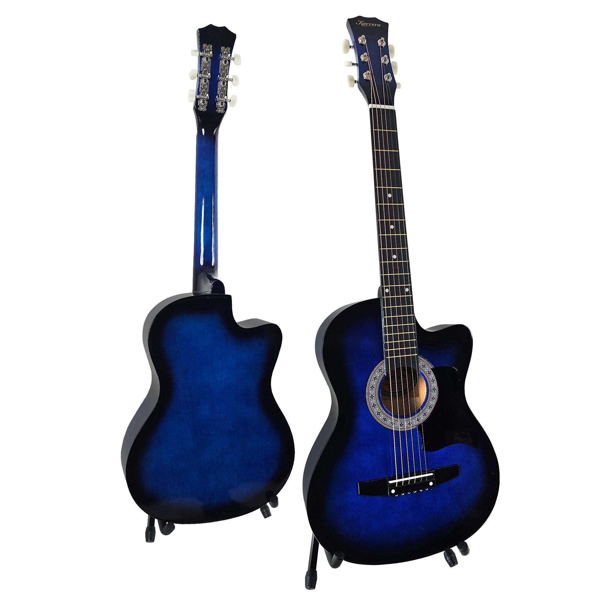 Karrera 38in Pro Cutaway Acoustic Guitar with Bag Strings - Blue Burst V240-CC38-PRO-SBU