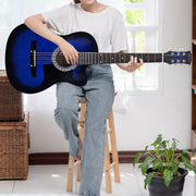 Karrera 38in Pro Cutaway Acoustic Guitar with Bag Strings - Blue Burst V240-CC38-PRO-SBU