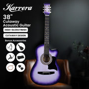 Karrera 38in Pro Cutaway Acoustic Guitar with guitar bag - Purple Burst V240-CC38-PRO-SPL