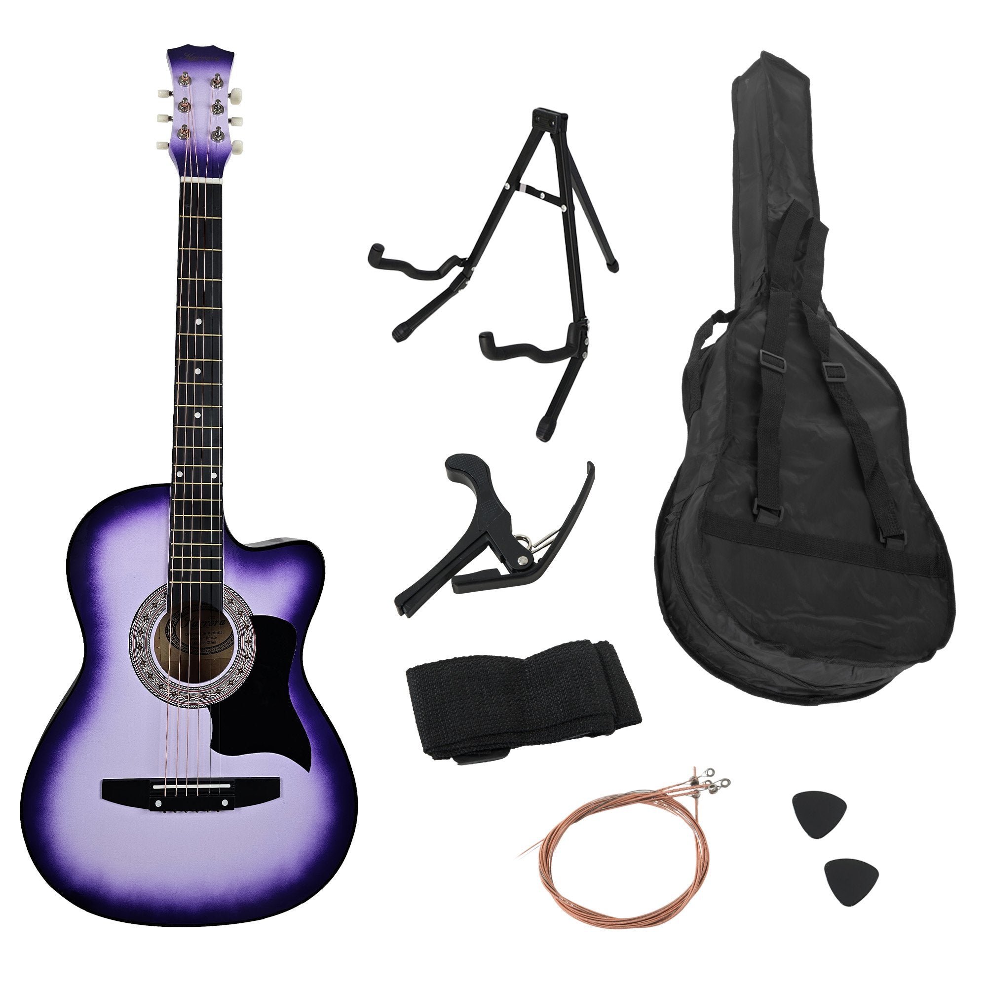 Karrera 38in Pro Cutaway Acoustic Guitar with guitar bag - Purple Burst V240-CC38-PRO-SPL