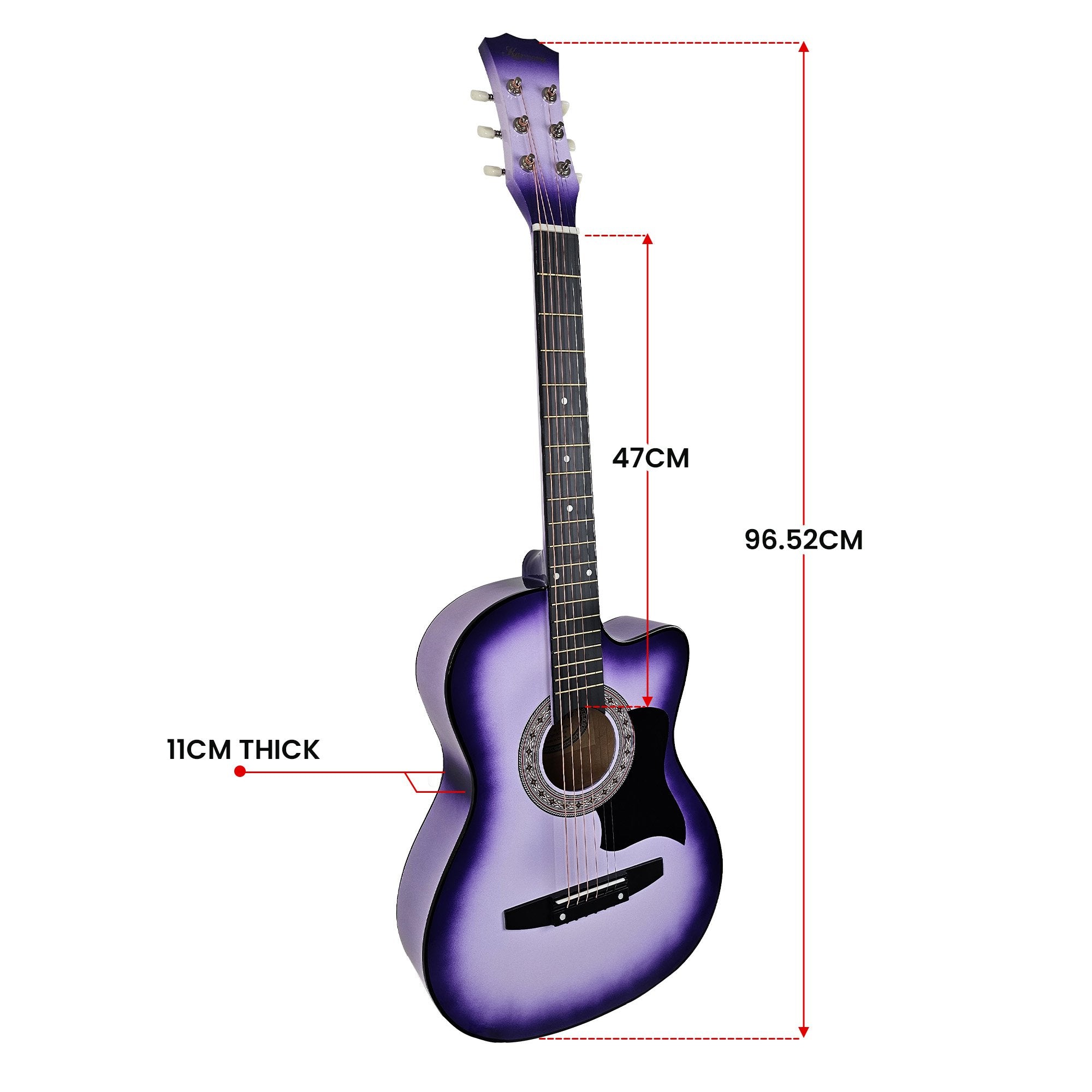 Karrera 38in Pro Cutaway Acoustic Guitar with guitar bag - Purple Burst V240-CC38-PRO-SPL