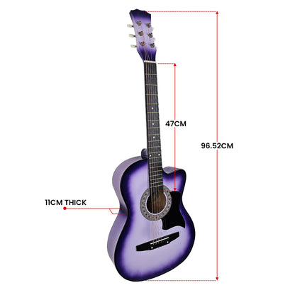 Karrera 38in Pro Cutaway Acoustic Guitar with guitar bag - Purple Burst V240-CC38-PRO-SPL