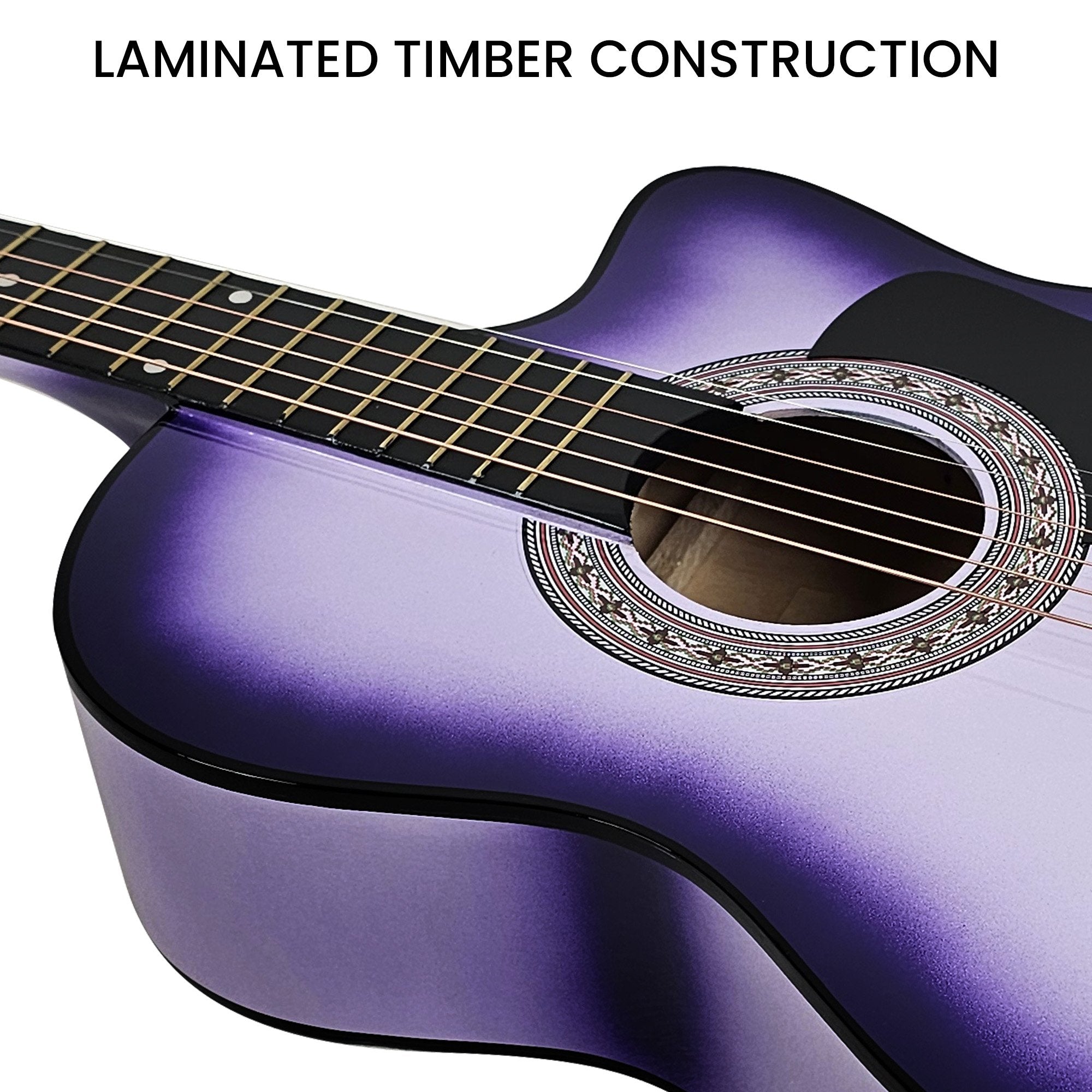 Karrera 38in Pro Cutaway Acoustic Guitar with guitar bag - Purple Burst V240-CC38-PRO-SPL