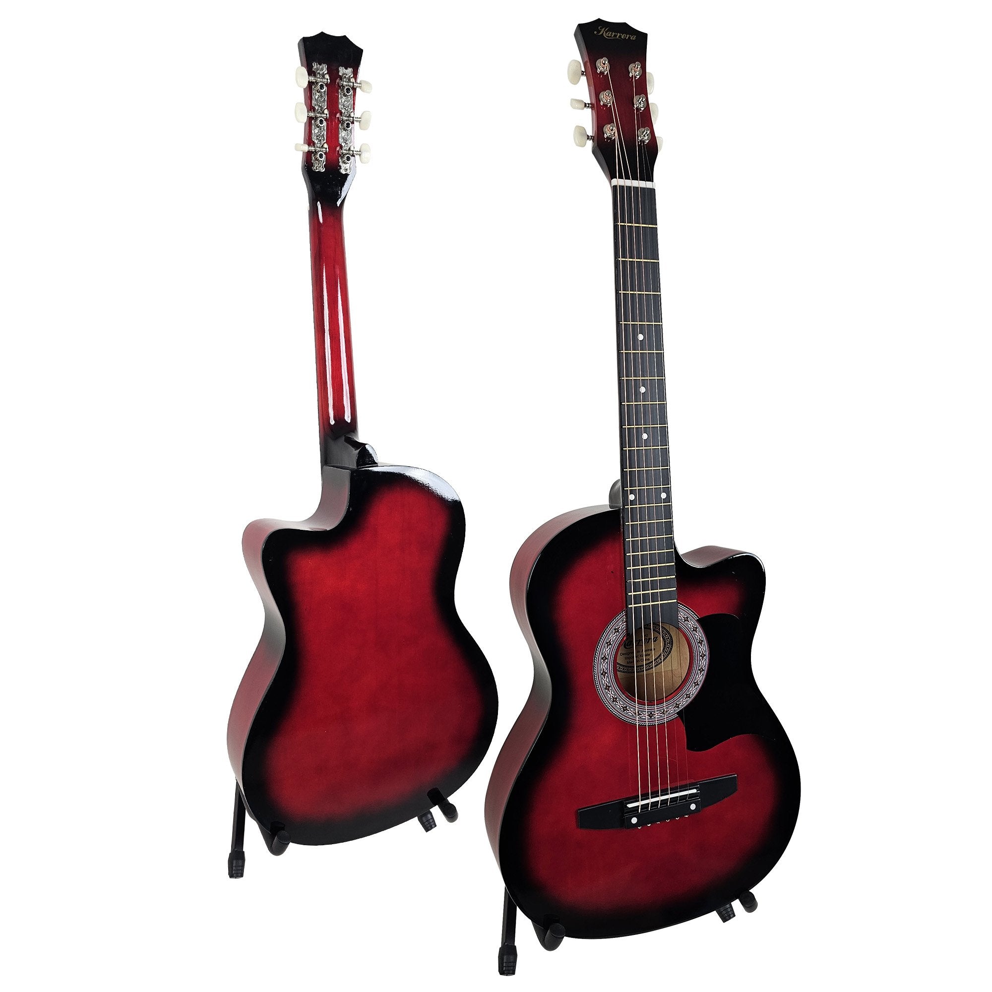 Karrera 38in Pro Cutaway Acoustic Guitar with guitar bag - Red Burst V240-CC38-PRO-SRD
