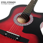 Karrera 38in Pro Cutaway Acoustic Guitar with guitar bag - Red Burst V240-CC38-PRO-SRD