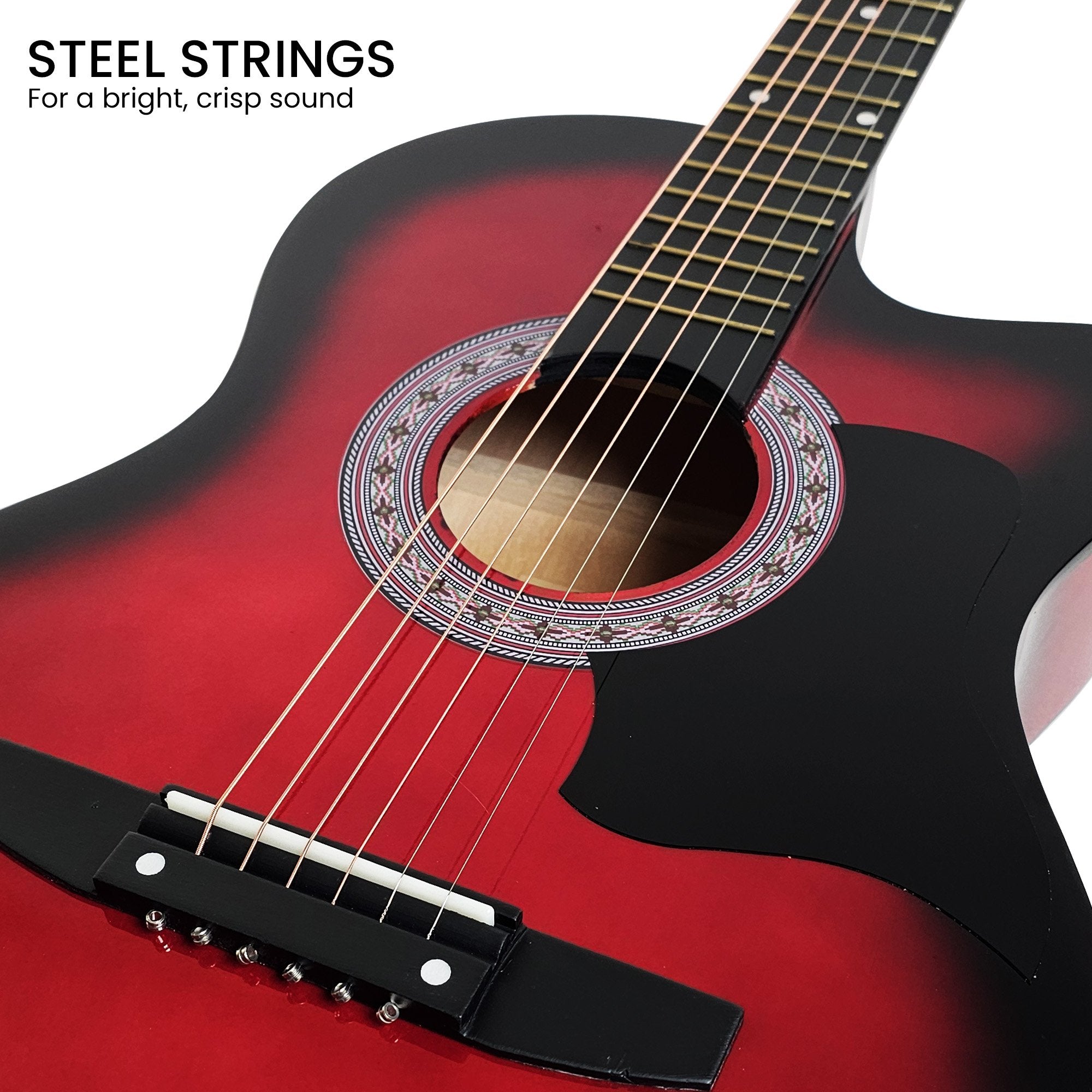 Karrera 38in Pro Cutaway Acoustic Guitar with guitar bag - Red Burst V240-CC38-PRO-SRD