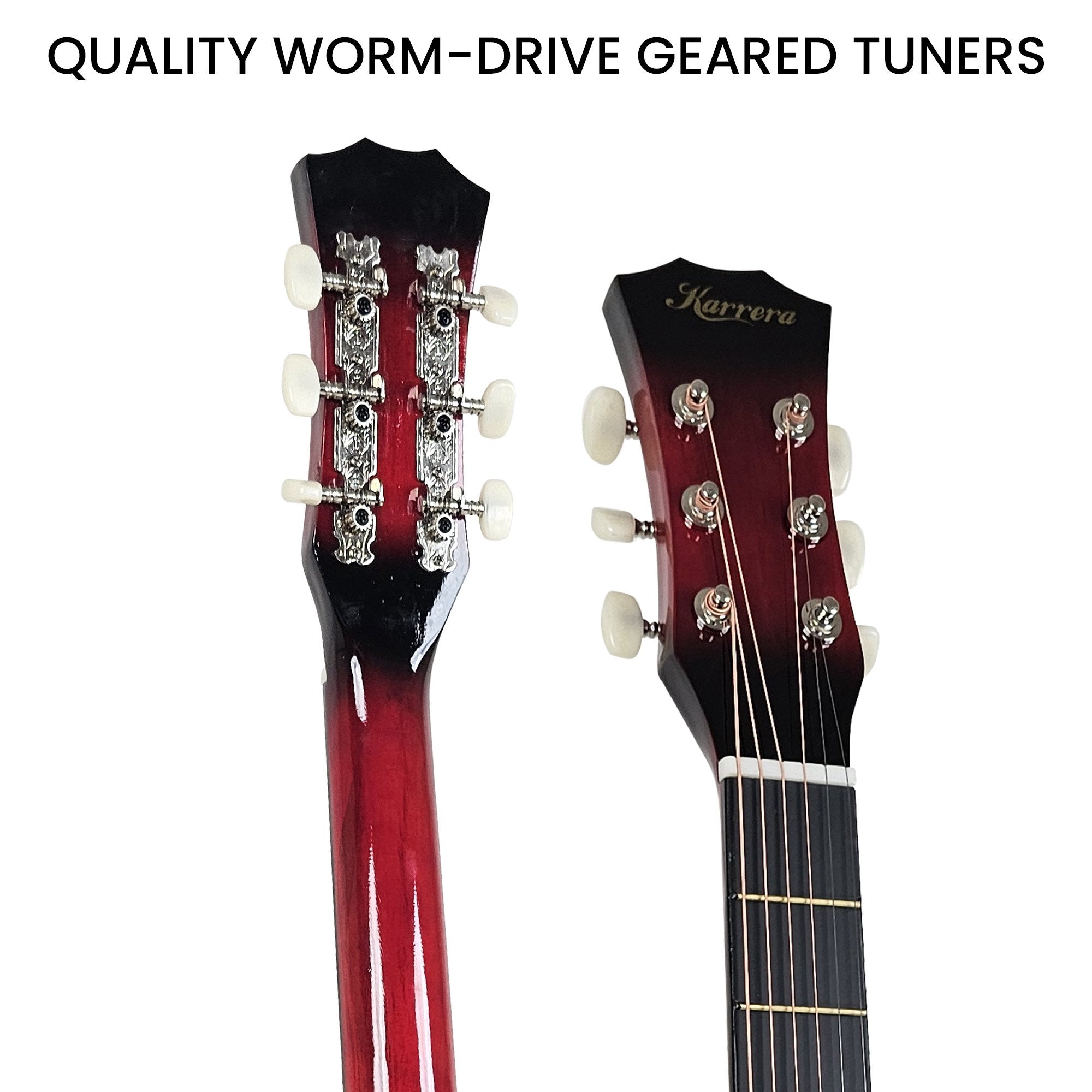 Karrera 38in Pro Cutaway Acoustic Guitar with guitar bag - Red Burst V240-CC38-PRO-SRD