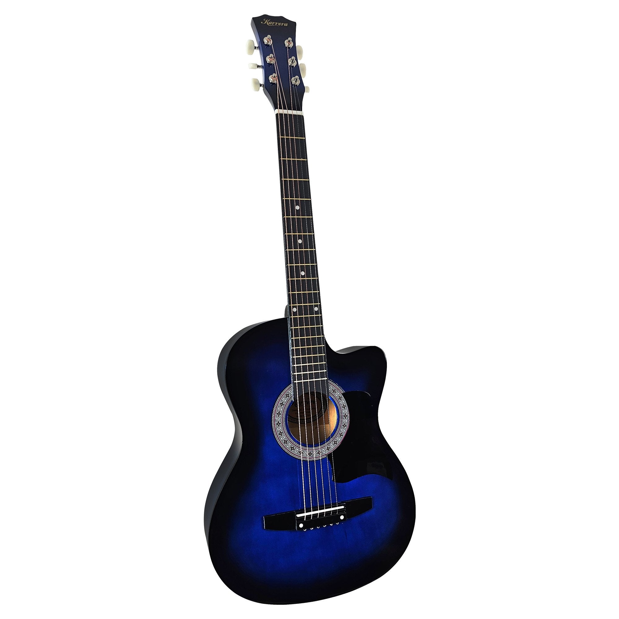 Karrera 38in Cutaway Acoustic Guitar with guitar bag - Blue Burst V240-CC38-SBU